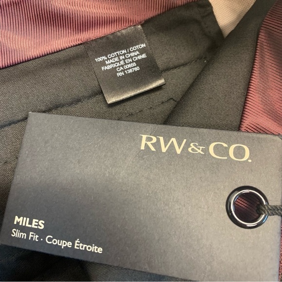 RW&CO men’s tan beige Miles Slim Fit pants Sz 27 NWT - Picture 5 of 11